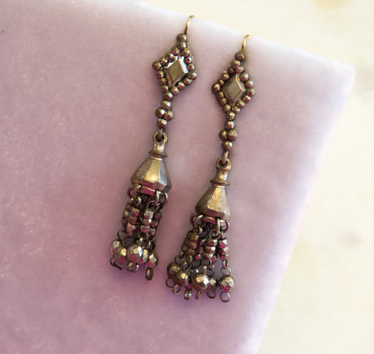 Georgian Cut Steel Tassel Earrings