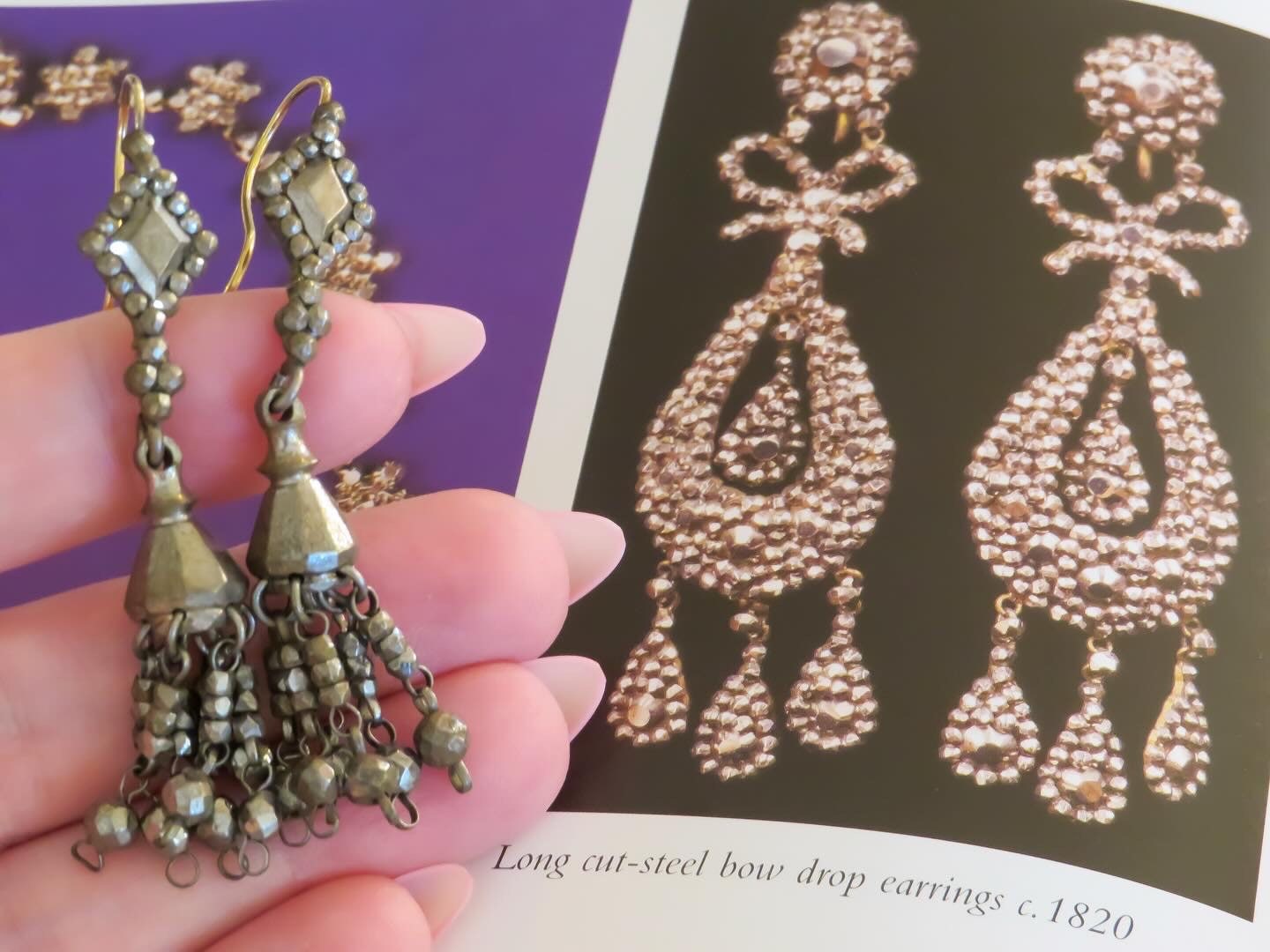 Georgian Cut Steel Tassel Earrings