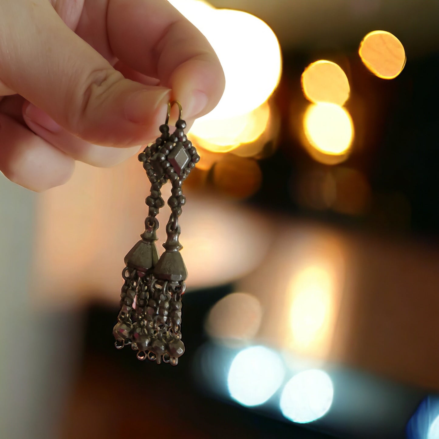 Georgian Cut Steel Tassel Earrings