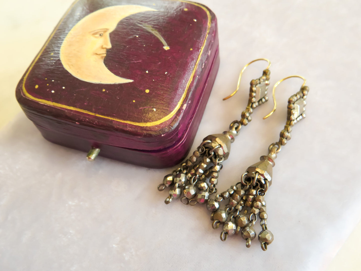 Georgian Cut Steel Tassel Earrings