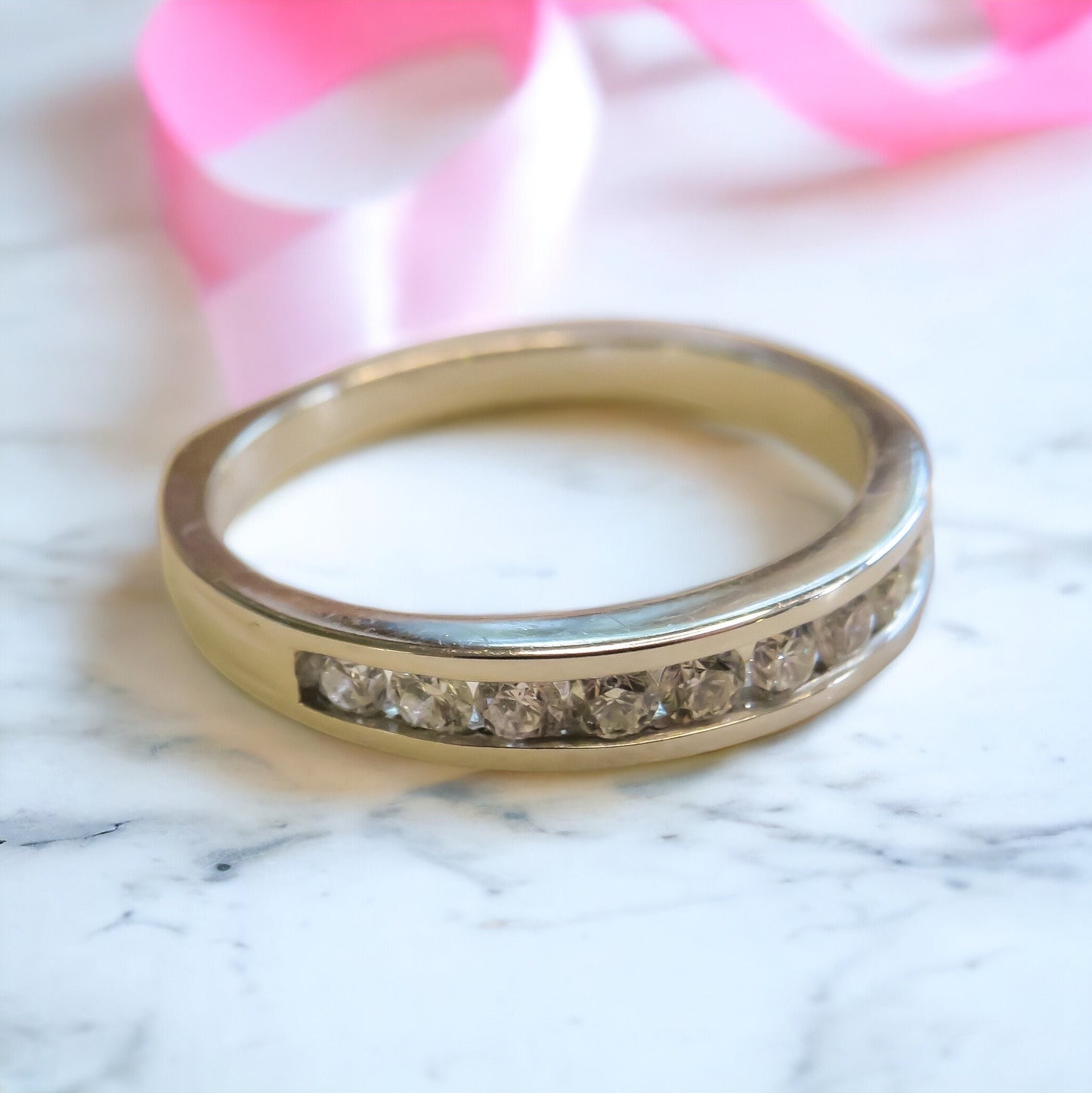 Channel Set Diamond Wedding Band in 14K White Gold