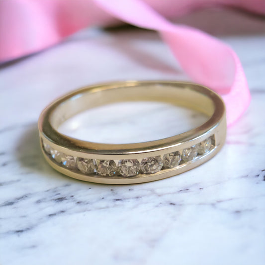 Channel Set Diamond Wedding Band in 14K White Gold