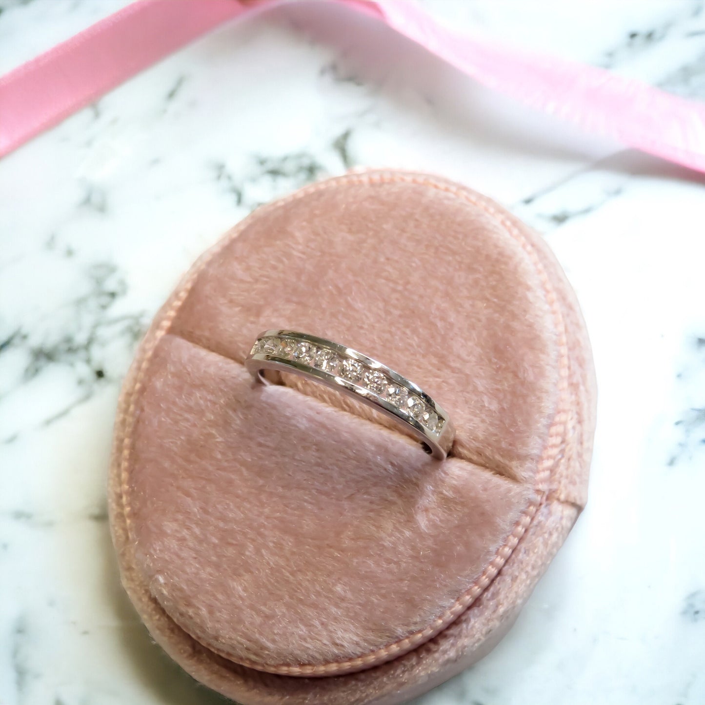 Channel Set Diamond Wedding Band in 14K White Gold