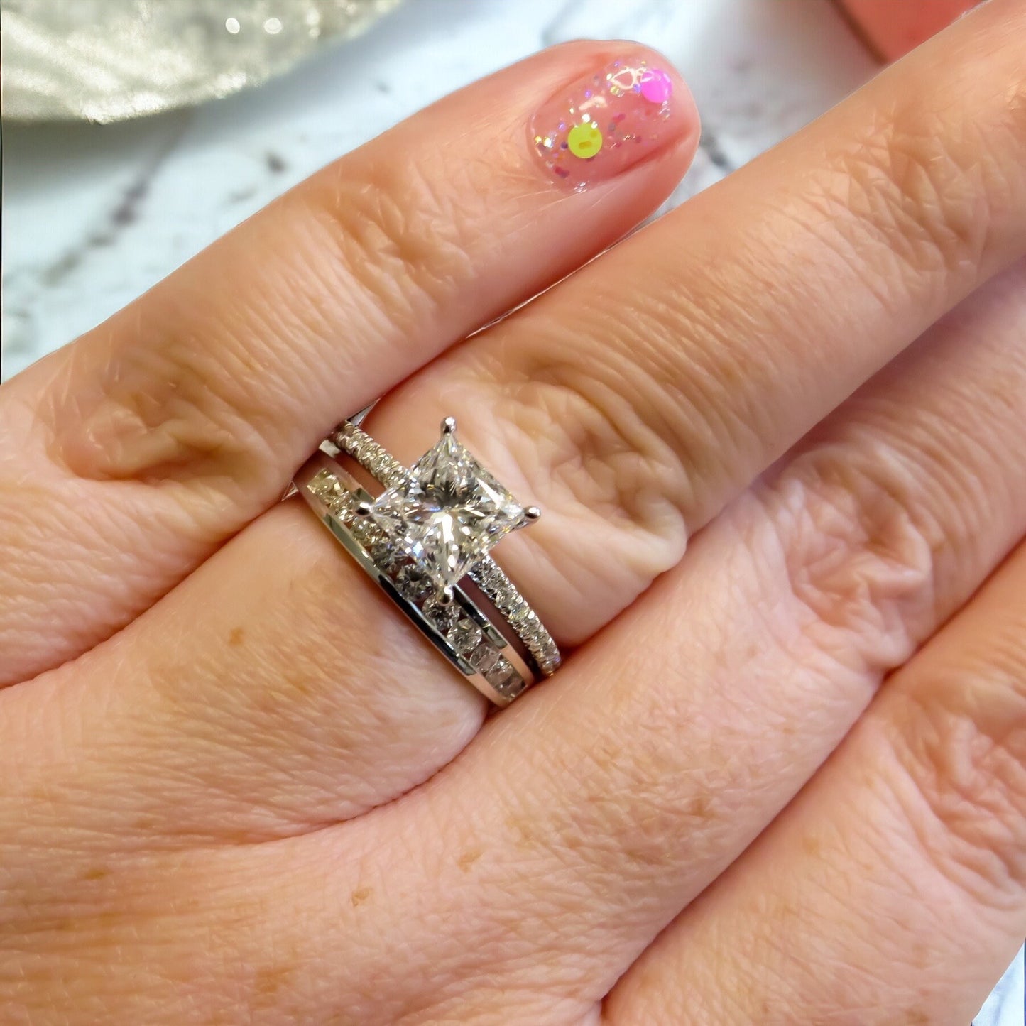 Channel Set Diamond Wedding Band in 14K White Gold