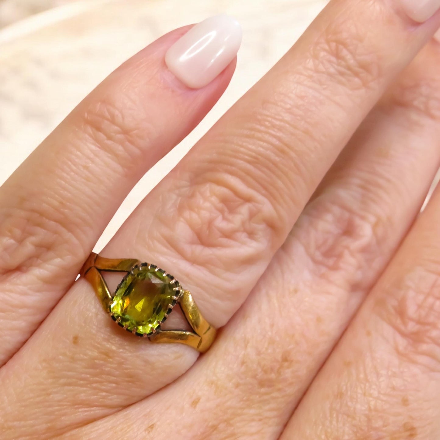 Rare Antique Chrysoberyl Ring in 22K Gold