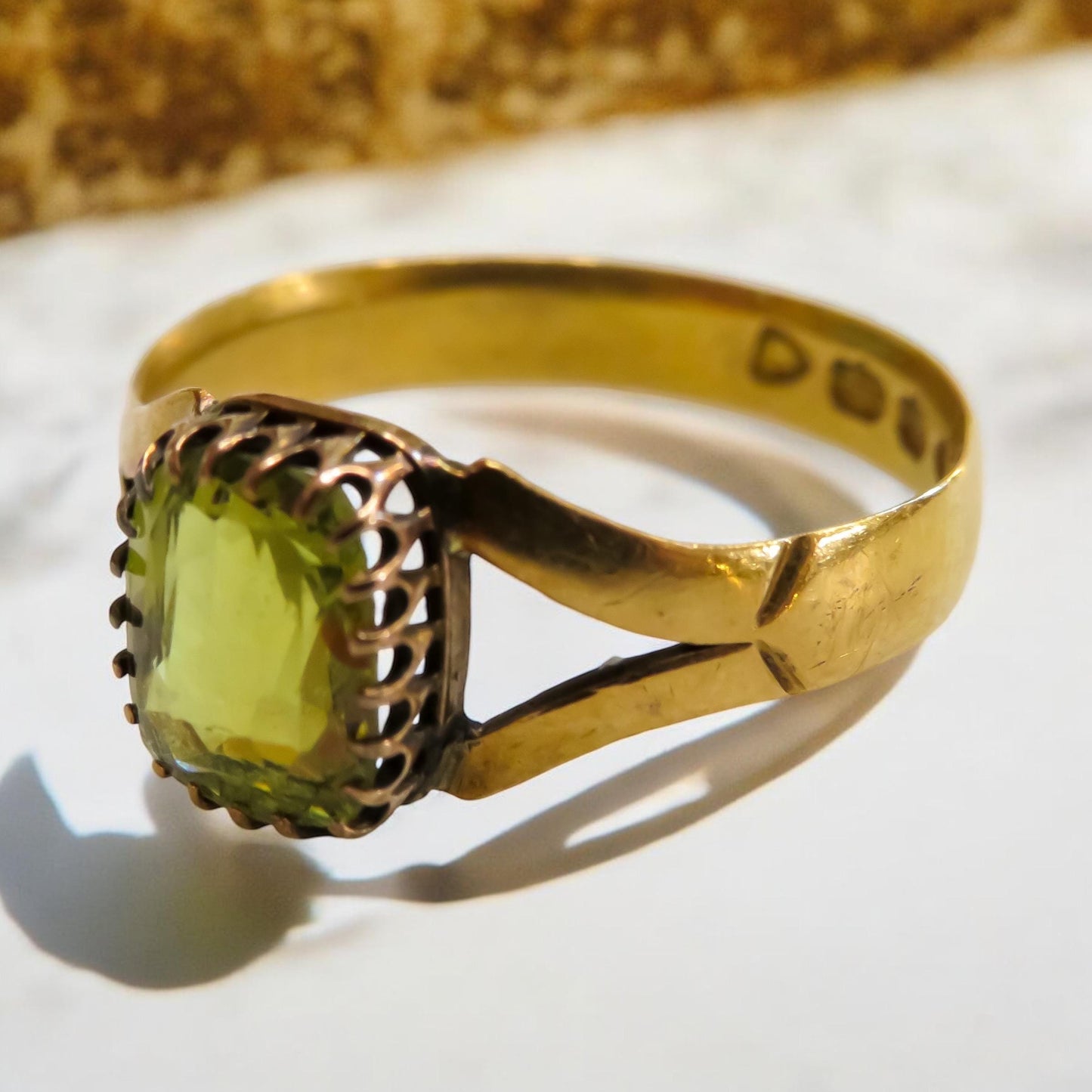 Rare Antique Chrysoberyl Ring in 22K Gold