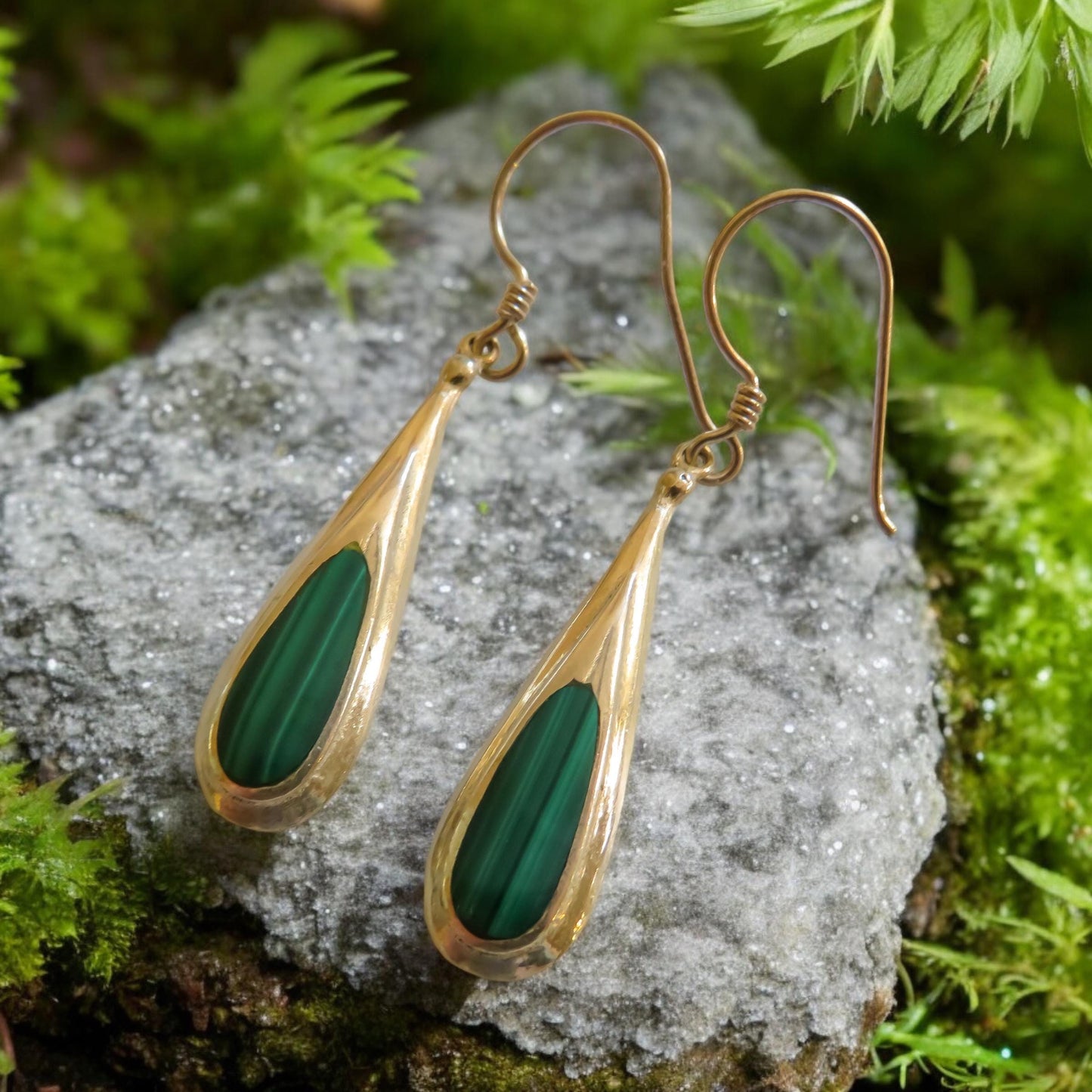 Malachite and Sterling Silver Native Artisan Jewelry Suite