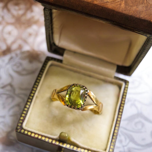 Rare Antique Chrysoberyl Ring in 22K Gold