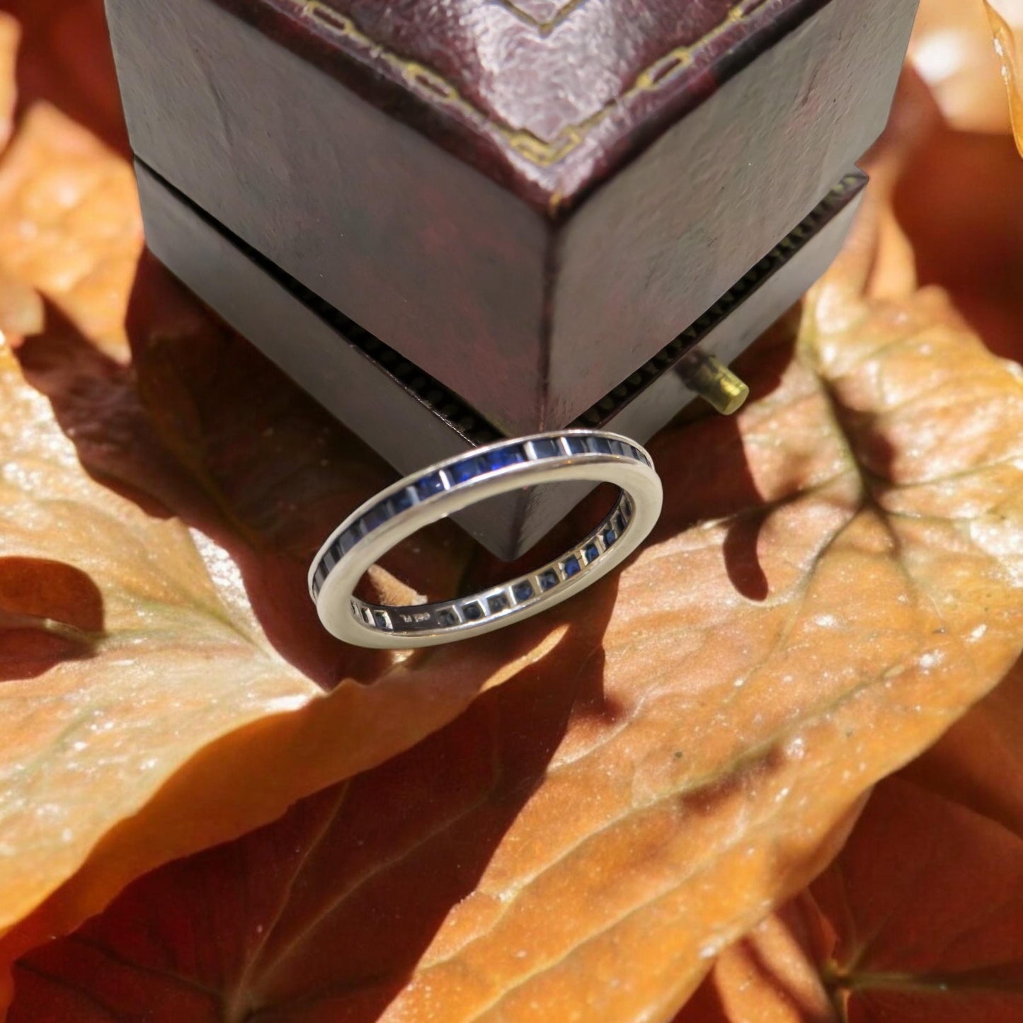 Sapphire Eternity Band in Platinum Art Deco Era