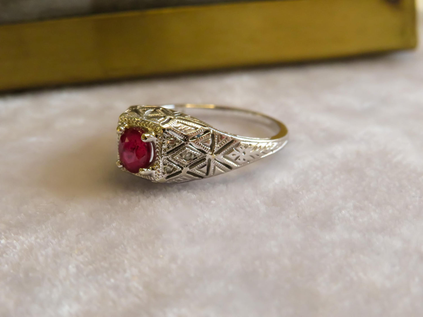 Art Deco Style Ruby Ring