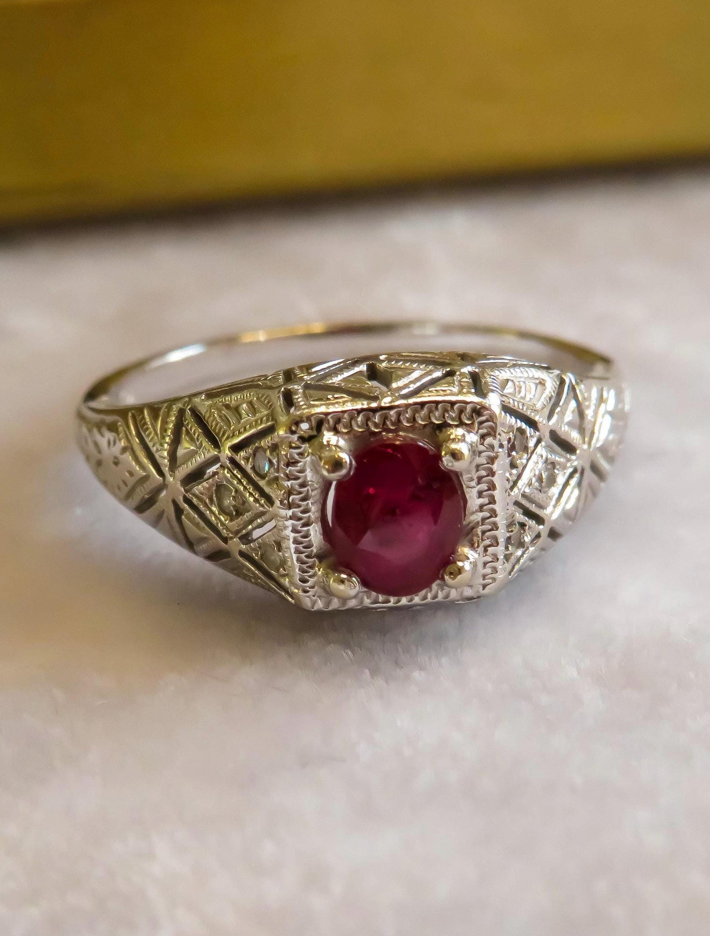Art Deco Style Ruby Ring