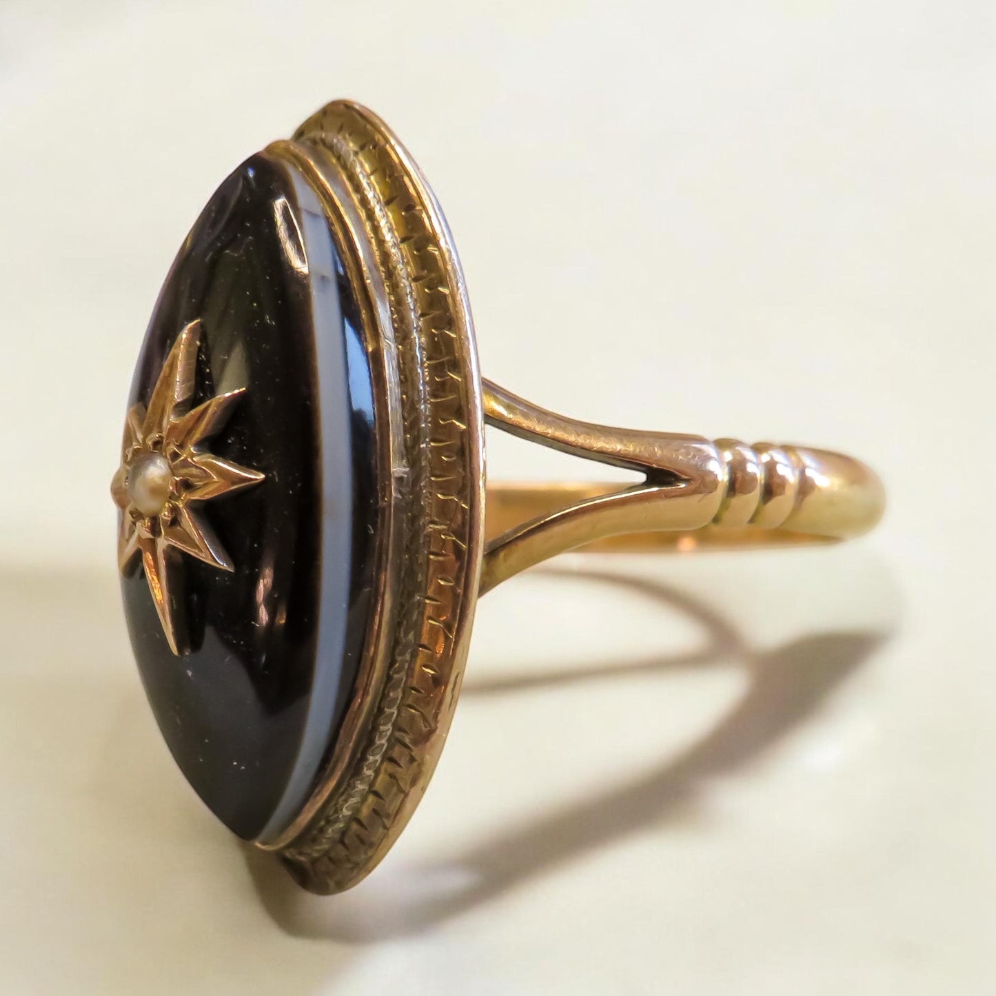 Victorian Nicolo Onyx Ring