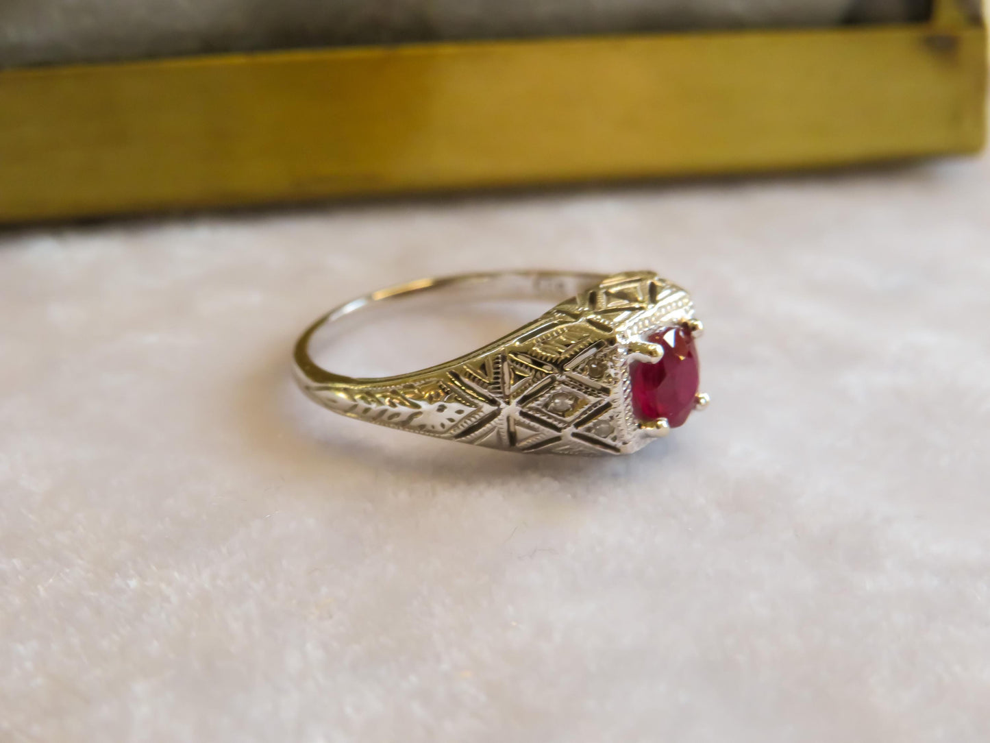 Art Deco Style Ruby Ring