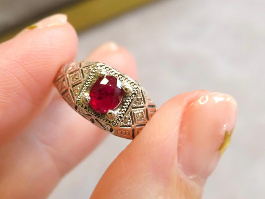Art Deco Style Ruby Ring