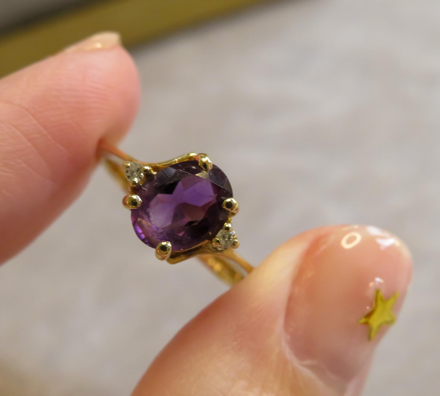 Amethyst and Diamond Ring