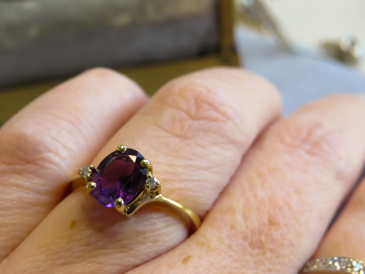 Amethyst and Diamond Ring