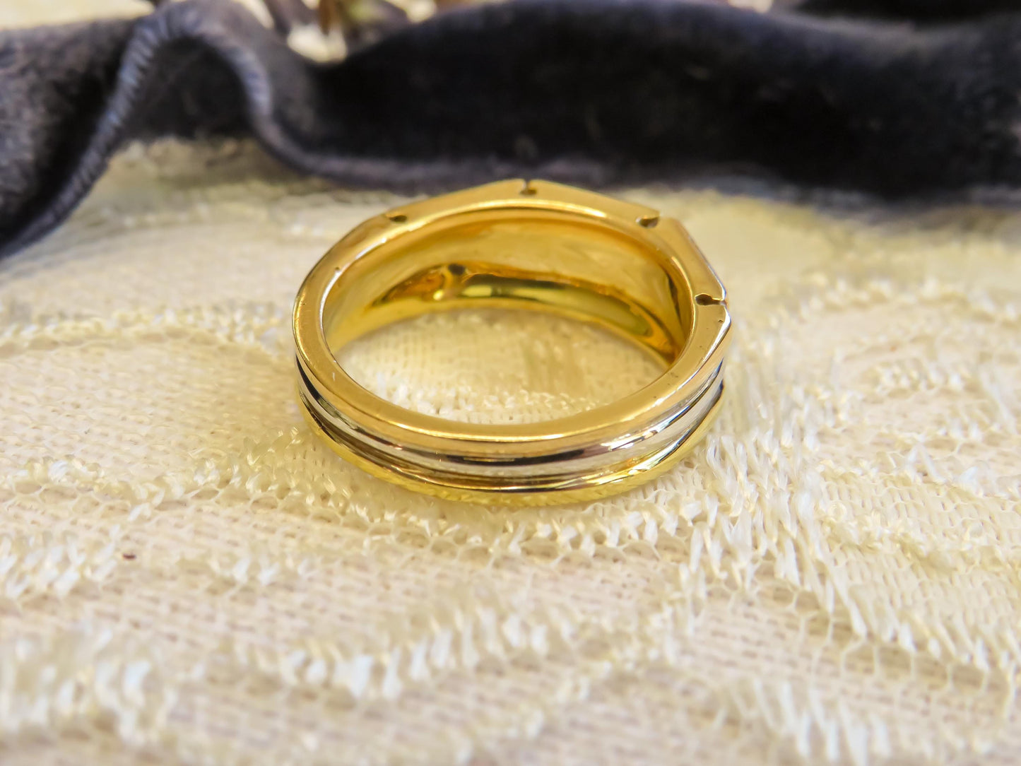 18K Tri-Tone Gold and Diamond Scatter Band