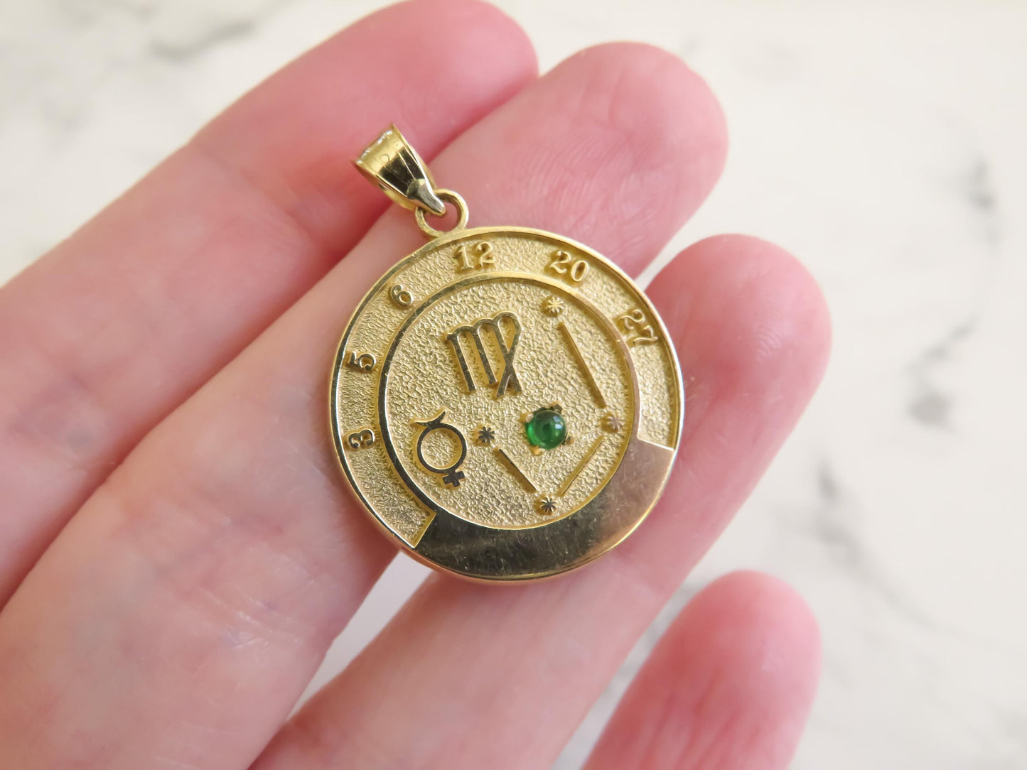 Estate Roberts & Belk Virgo Medallion in 14K Gold