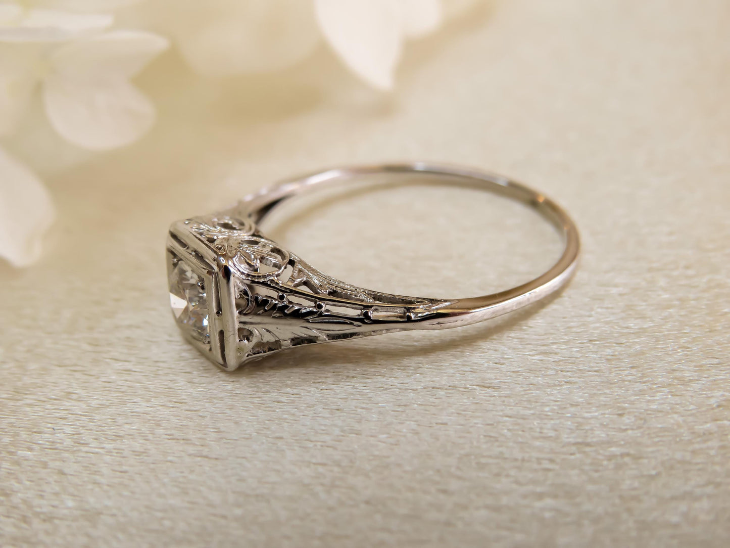 Old European Solitaire in Filigree Setting