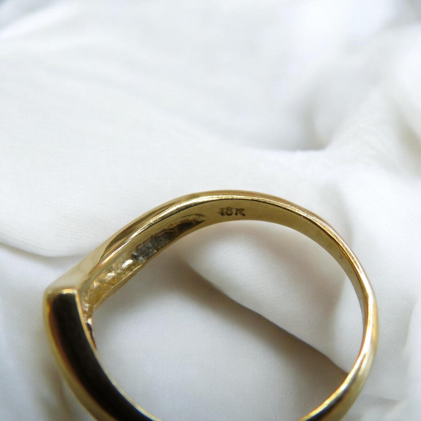 Vintage 18K Gold Contour Wishbone Ring | Size 5.75 | 2.88g