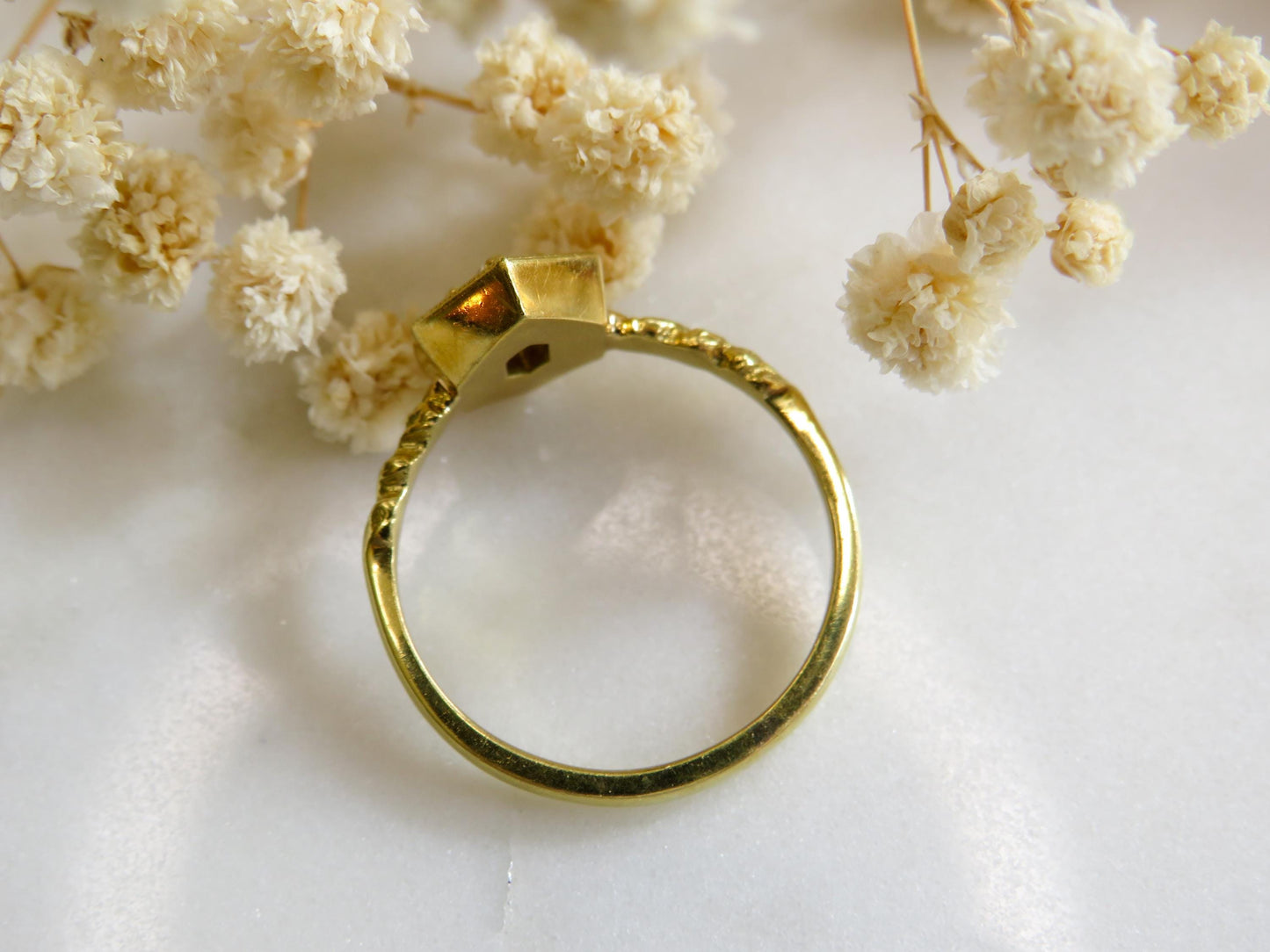 Exquisite Estate Ring | Antique Moval Diamond in 18K Green Gold | North Way Studio