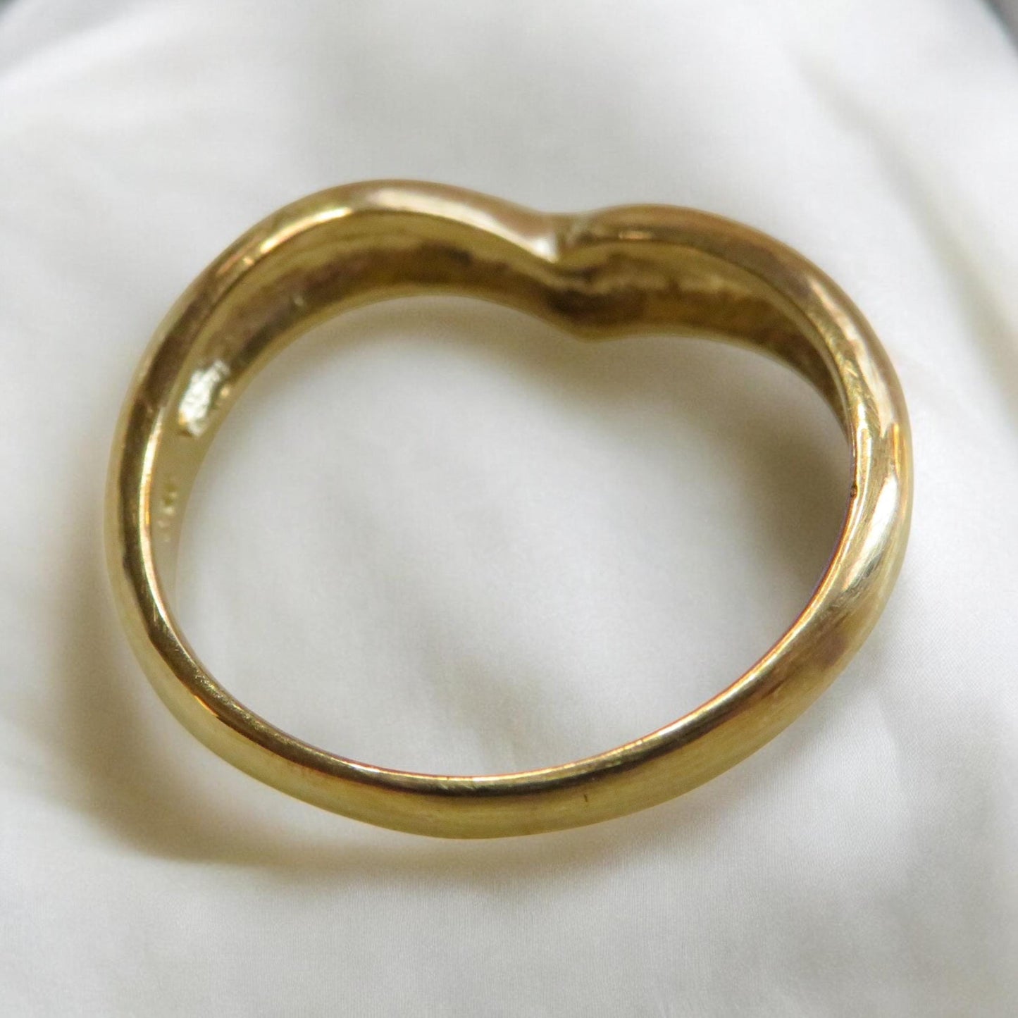 Vintage 18K Gold Contour Wishbone Ring | Size 5.75 | 2.88g