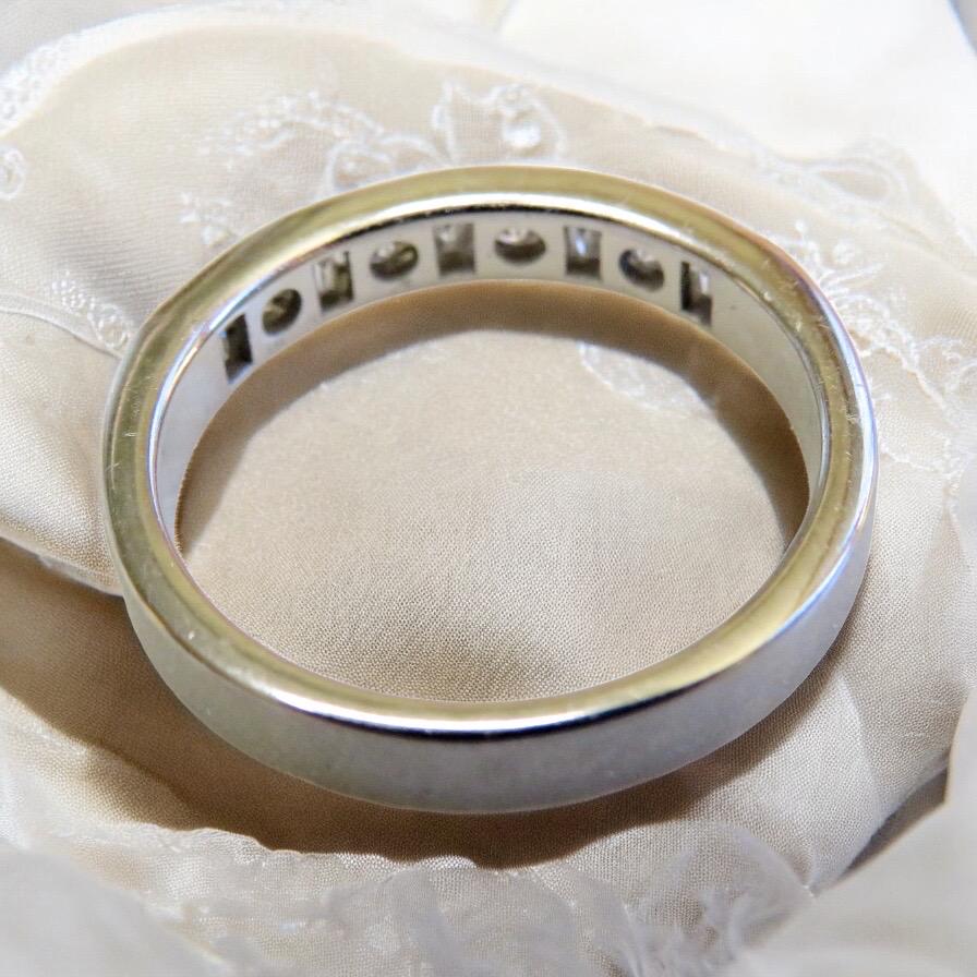 Vintage 18K White Gold Diamond Wedding Band | Art Deco Style Stackable Ring | .30ctw Estate Anniversary Ring | 3.5mm Fine Jewelry