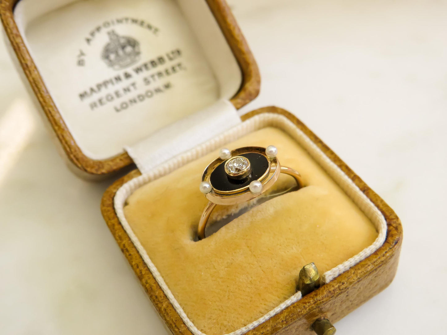 Antique Onyx Diamond Conversion Ring | Old Mine Cut .10ct | 14K & 10K Gold | Size 5.75 | Stick Pin Ring