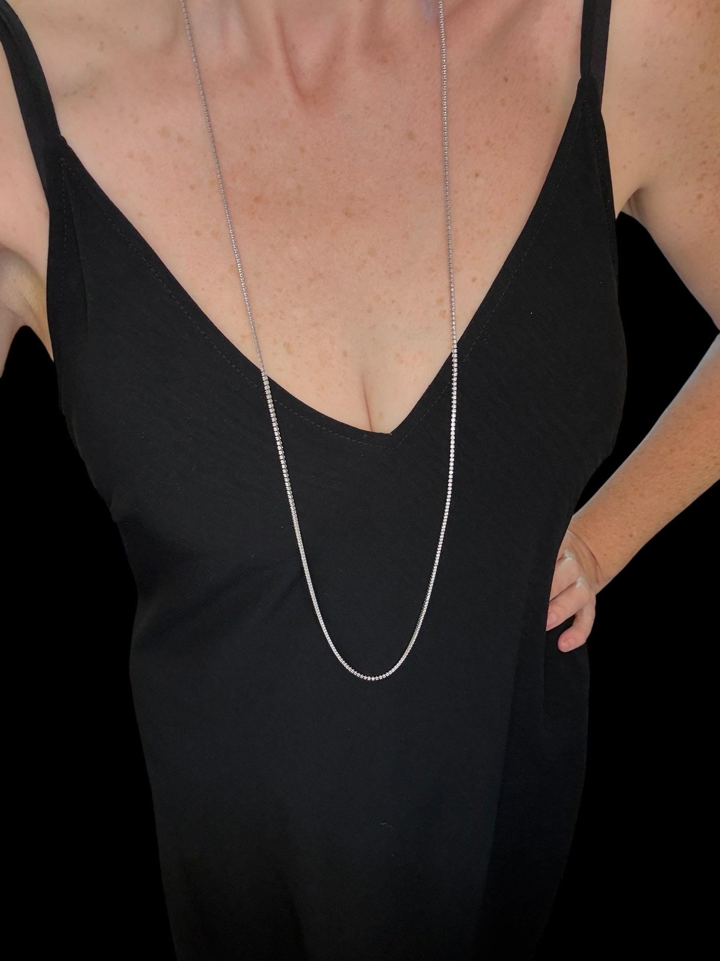 Luxury 37 Diamond Tennis Strand | 18K White Gold