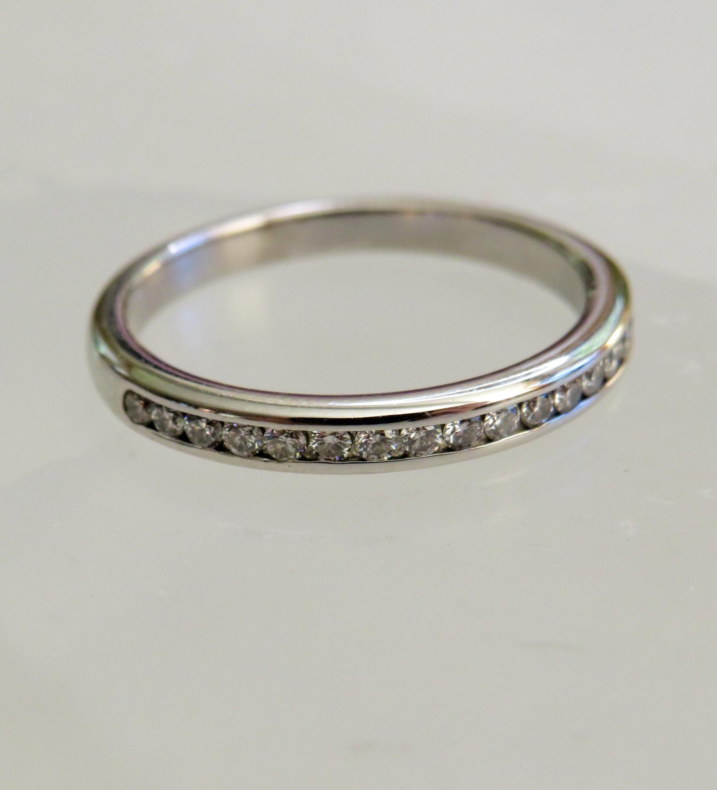 18K White Gold Diamond Band Ring | .25ct Sparkling H/SI1 Diamonds | Estate Fine Jewelry Size 6