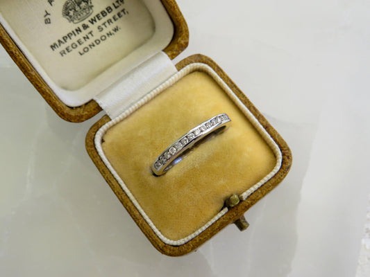 18K White Gold Diamond Band Ring | .25ct Sparkling H/SI1 Diamonds | Estate Fine Jewelry Size 6