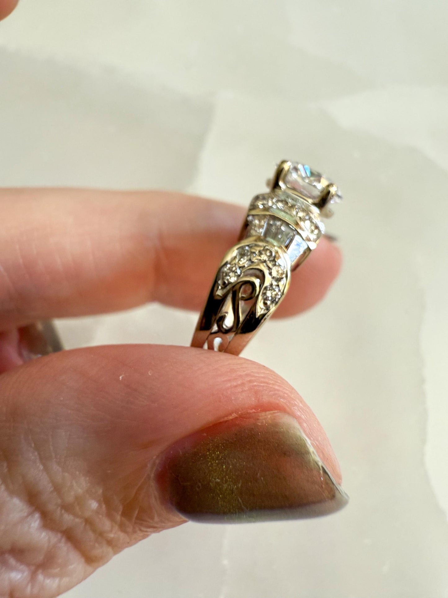 Art Deco Style 14K White Gold Oval Diamond Ring EGL Certified