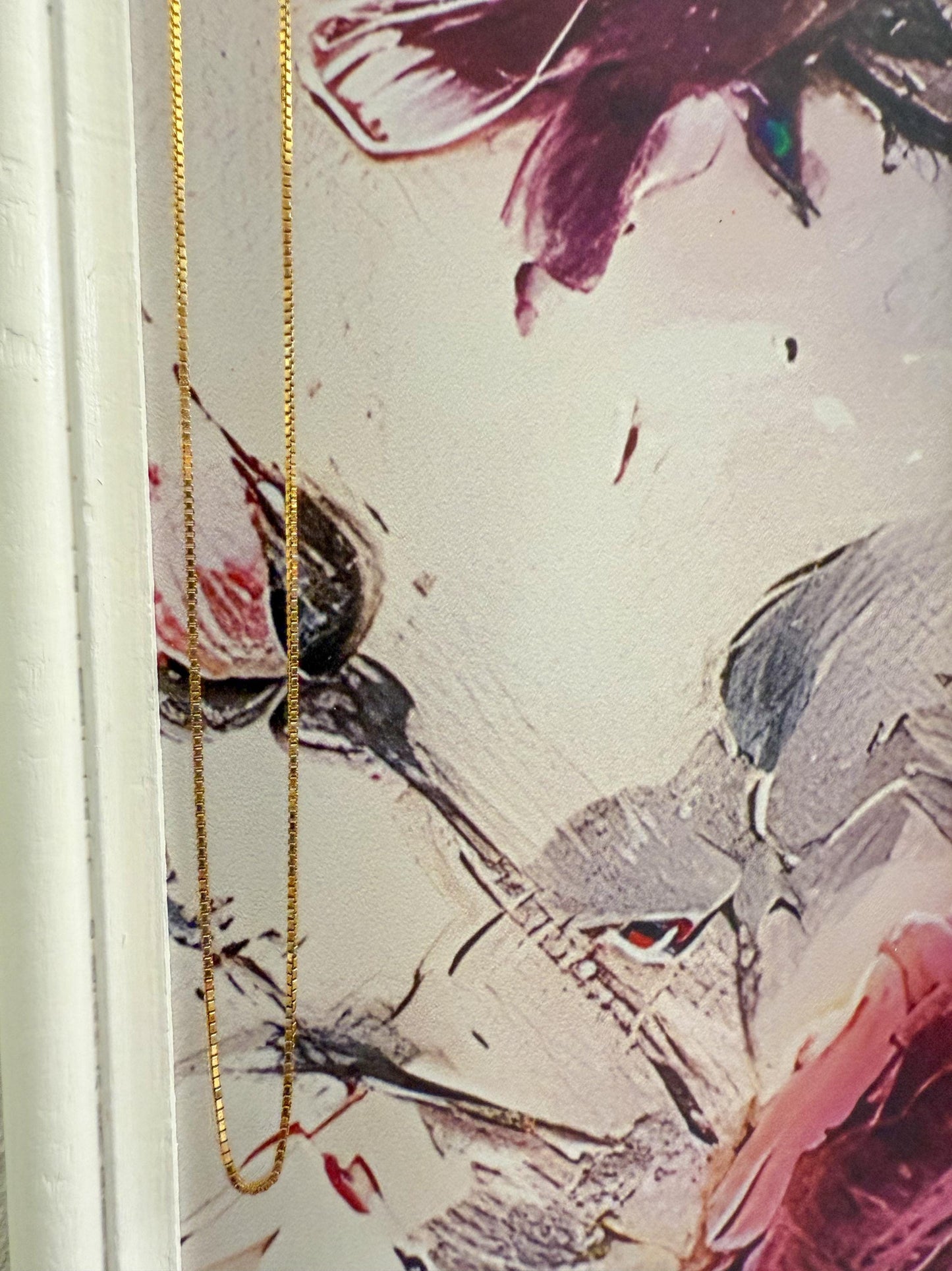 Sparkly 18” 18K Gold Box Chain Necklace