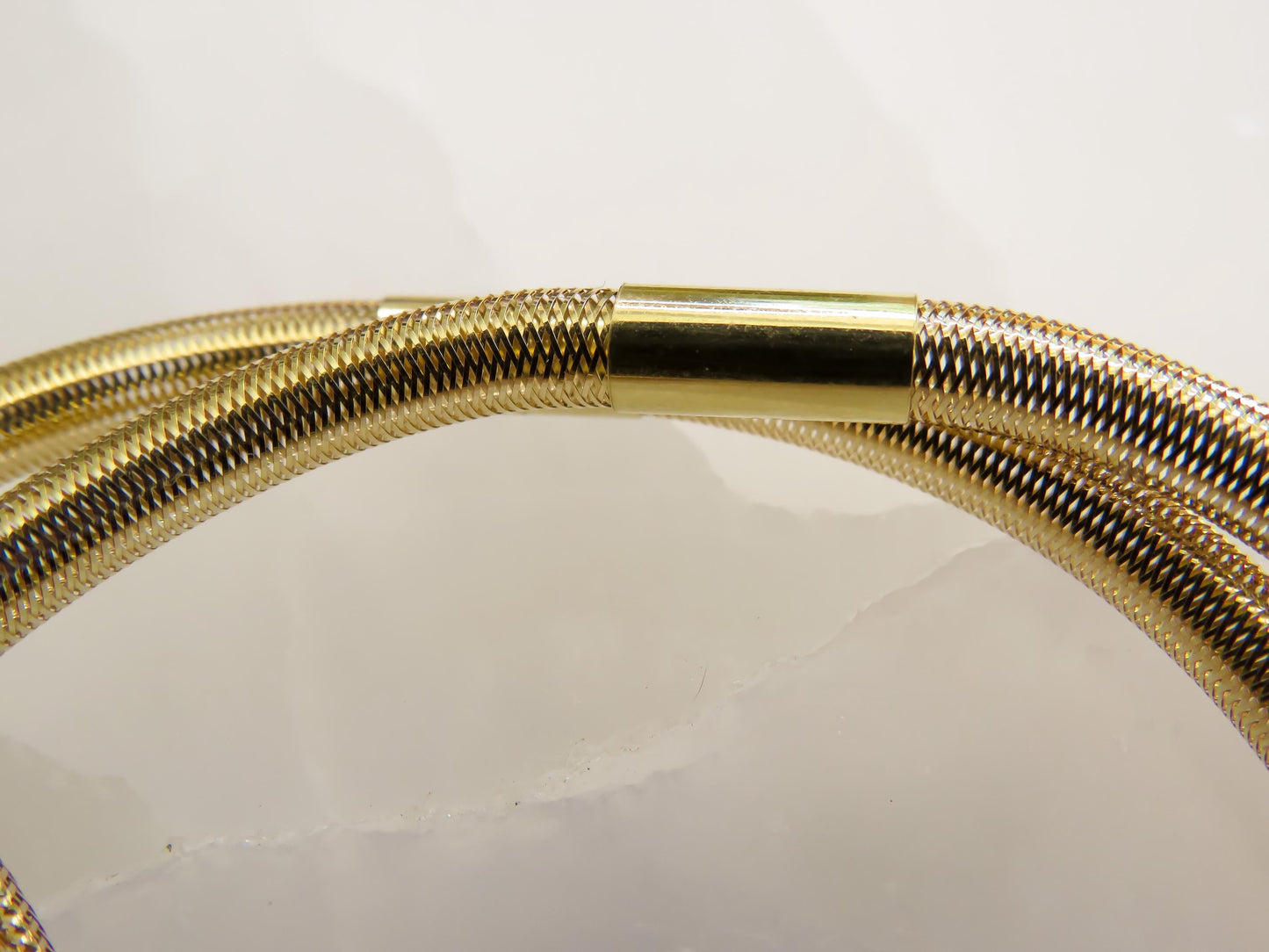 Estate Set of Four 14K Gold Mesh Bangle Bracelets Flexible & Lightweight