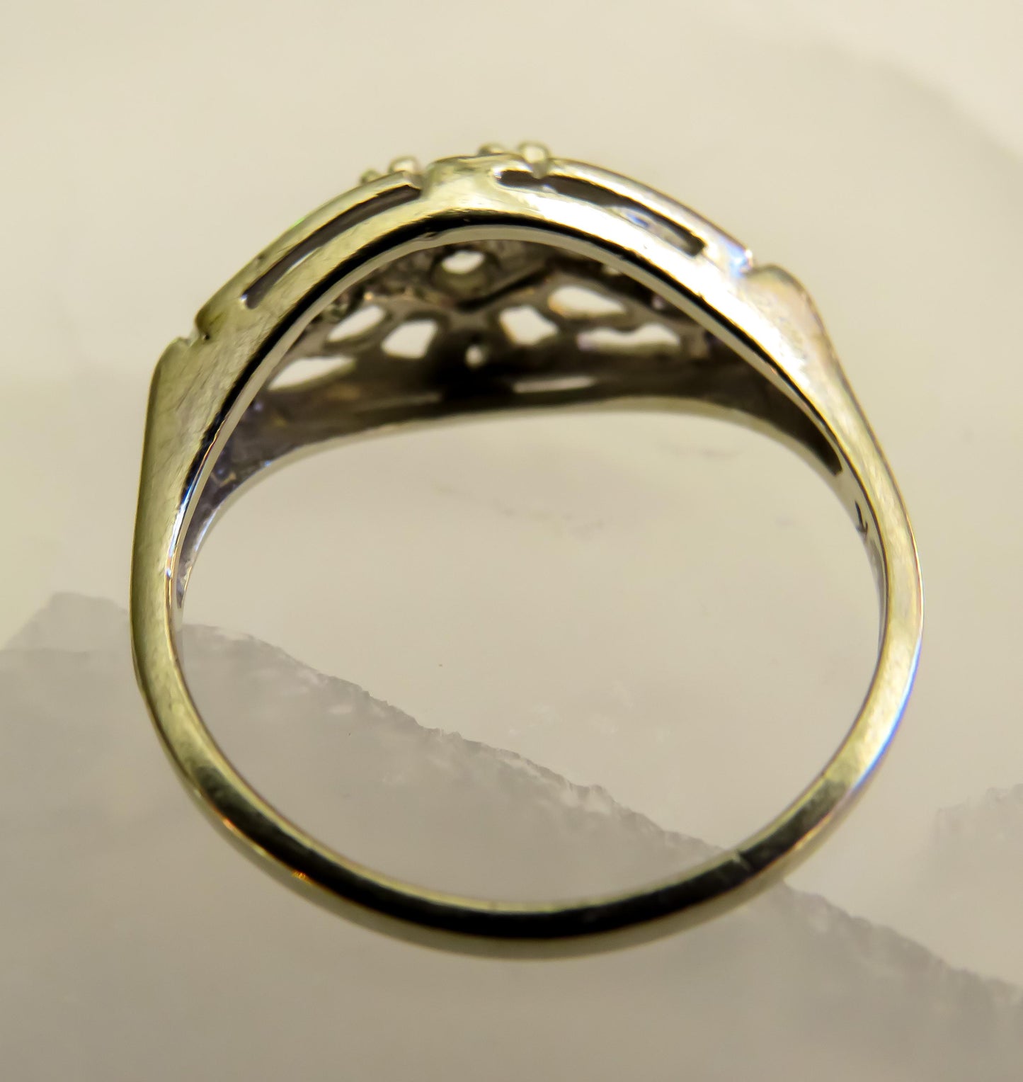 Art Deco Diamond Ring | 14K White Gold | Old Mine & Single Cut Diamonds | Size 6