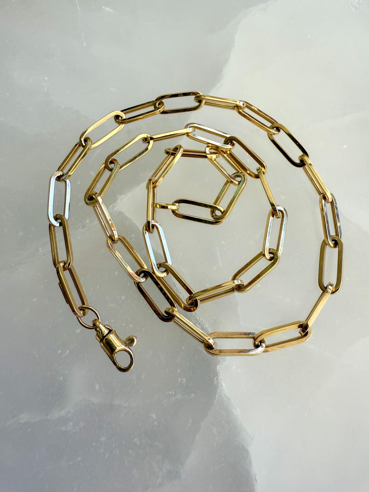 14K Yellow Gold Paperclip Chain Necklace  16 / 6g  Modern Classic