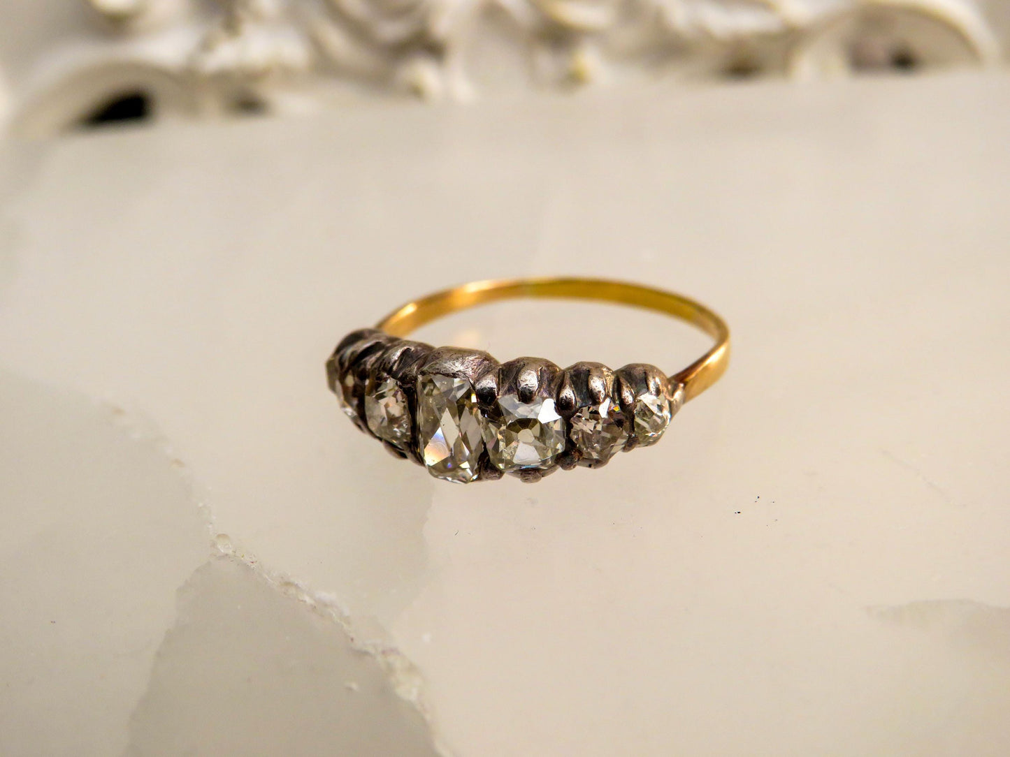 Early Victorian Seven-Stone Diamond Ring
