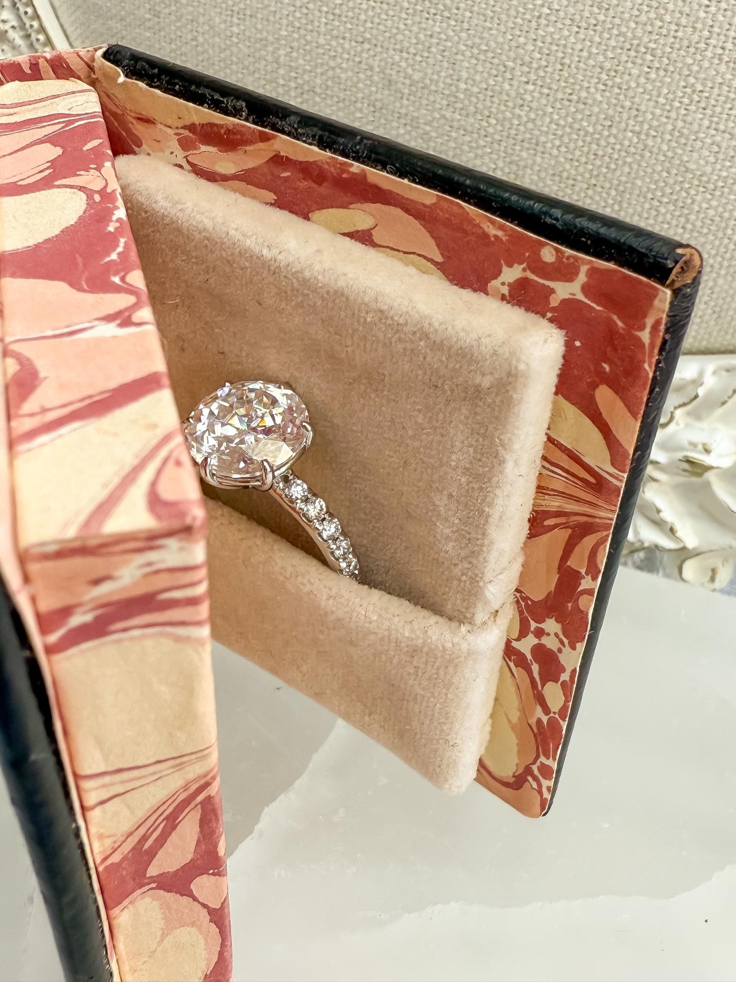 3.5ct Crown of Light Moissanite Ring in 14K White Gold