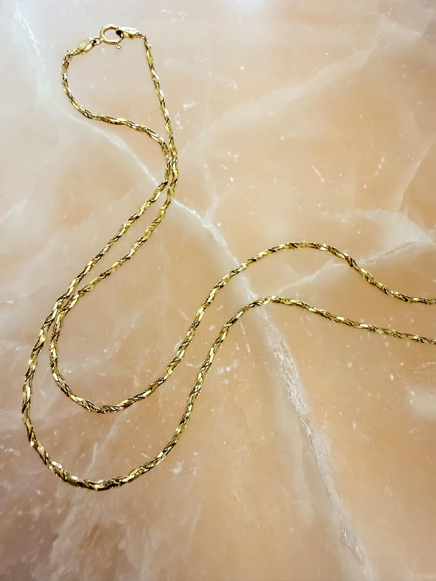14K Yellow Gold Twist Chain Necklace | 18