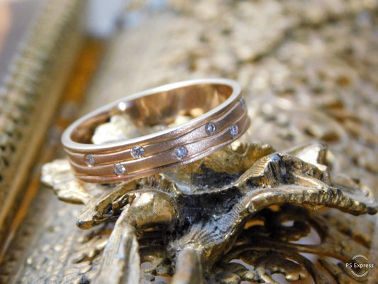 Rose Gold and Diamond Scatter Band