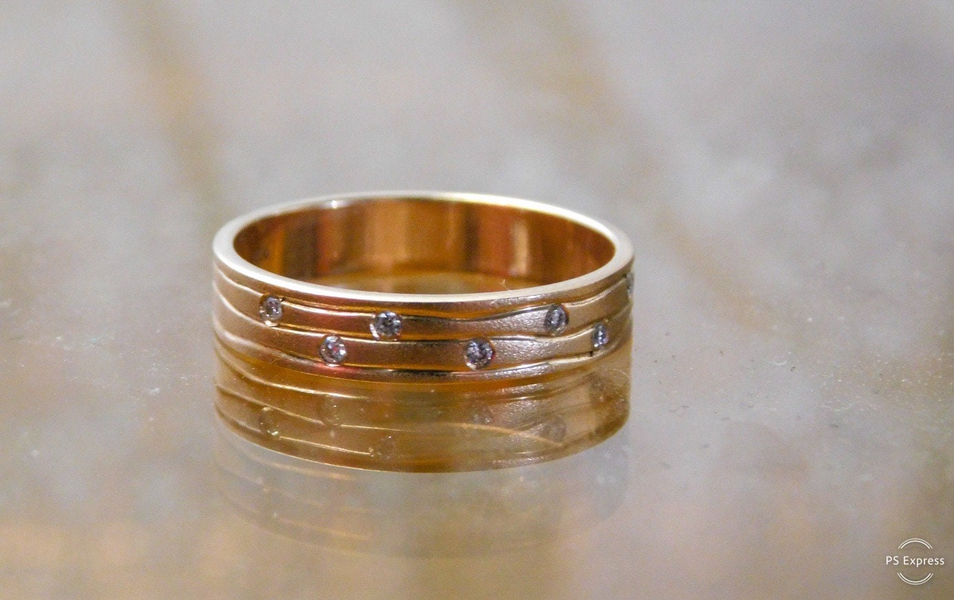 Rose Gold and Diamond Scatter Band