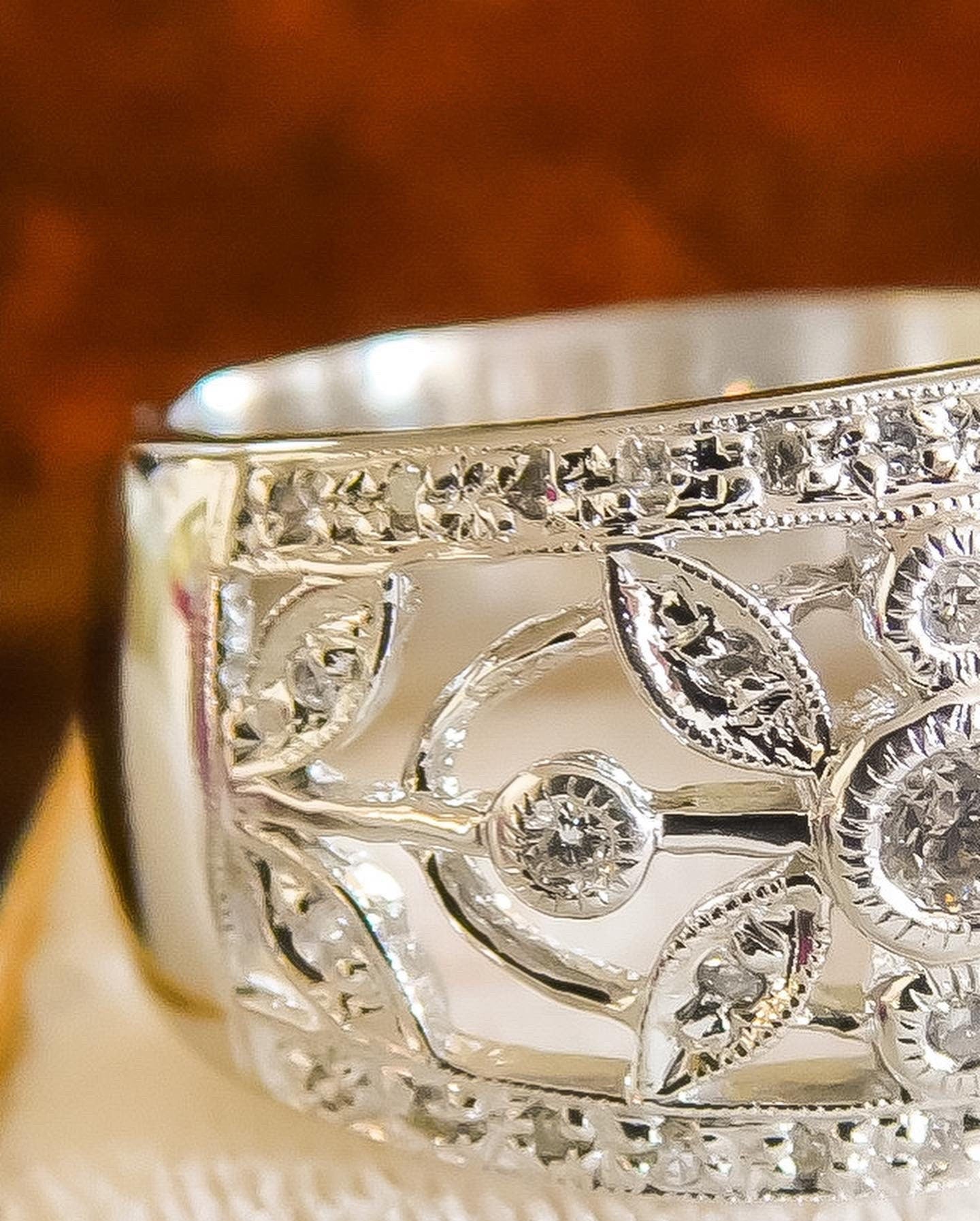 Vintage Old Cut Diamond Wide Band