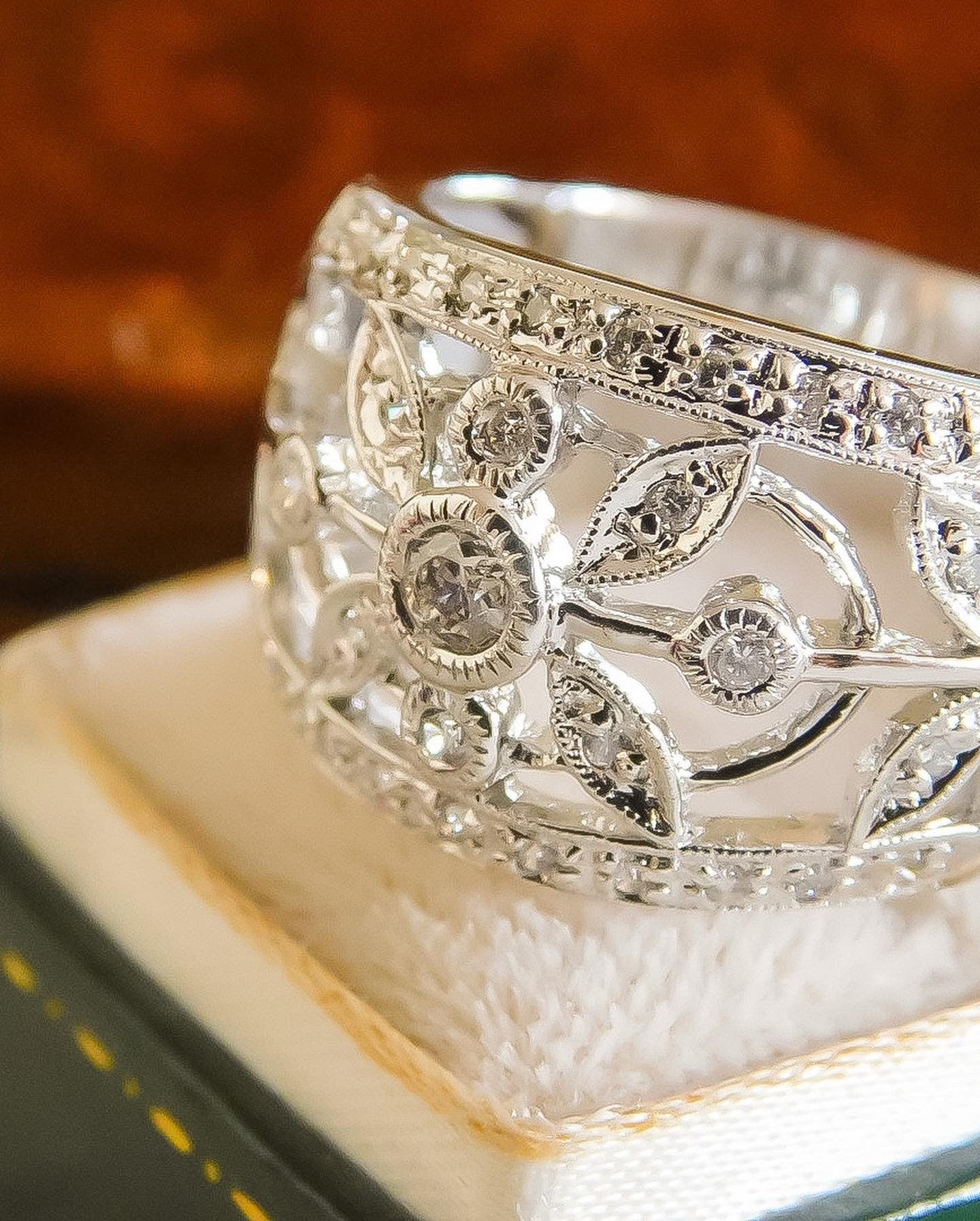 Vintage Old Cut Diamond Wide Band