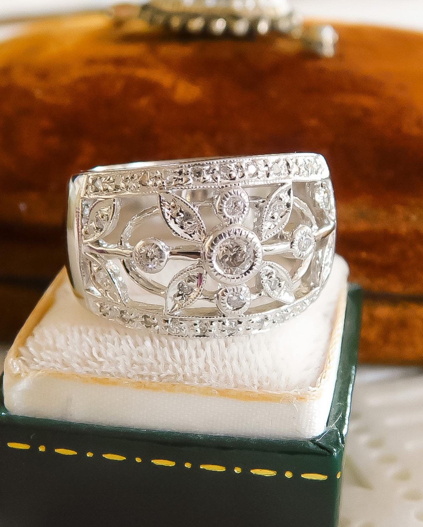 Vintage Old Cut Diamond Wide Band