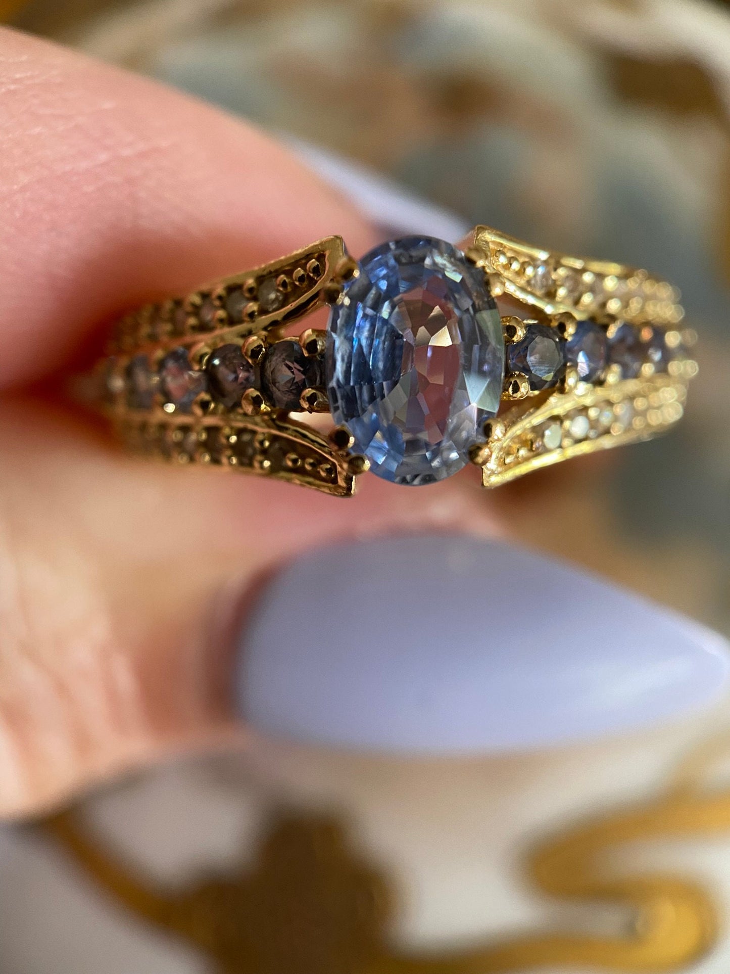Vintage Estate Periwinkle Sapphire Ring