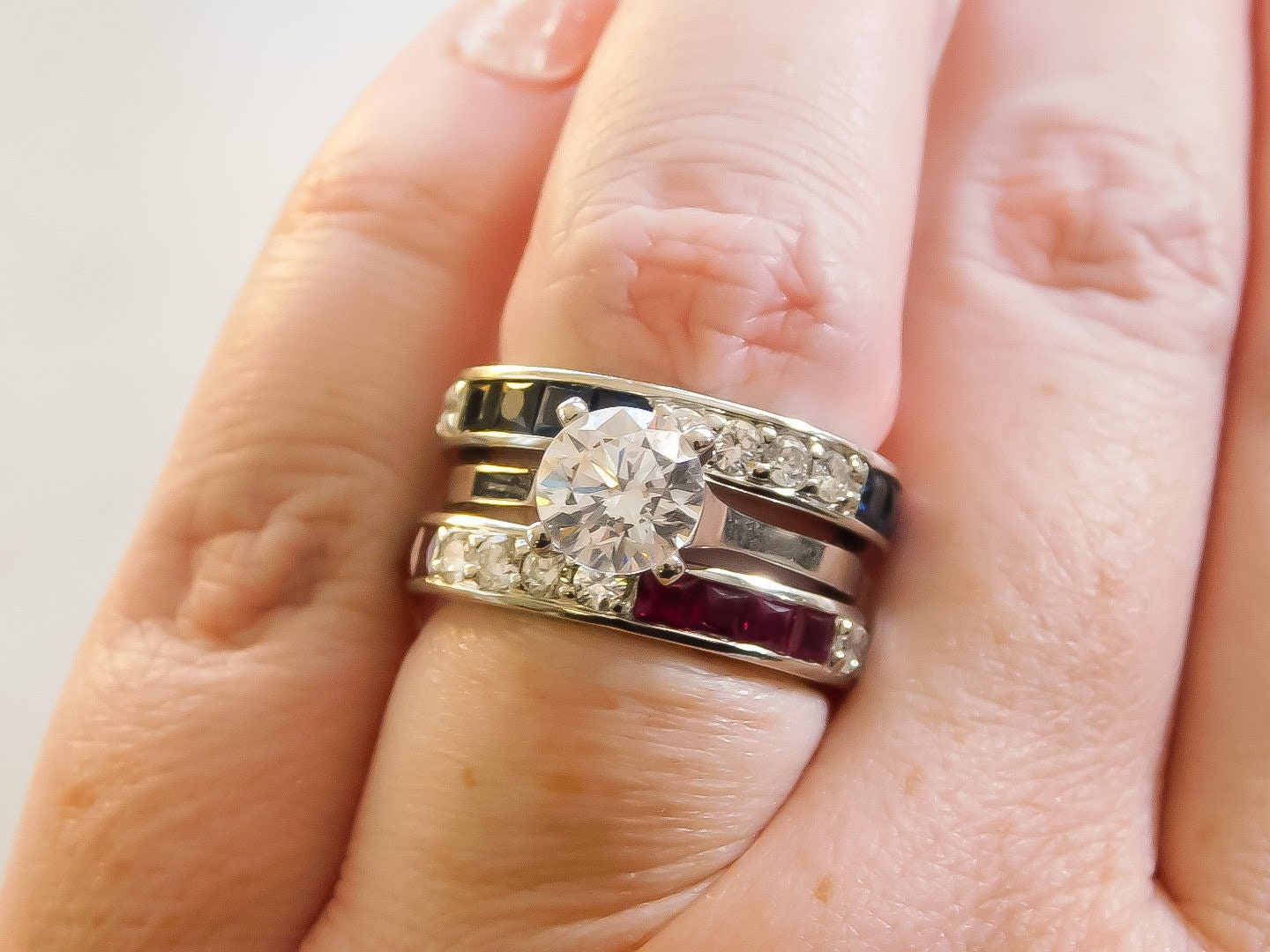 Estate Diamond and Ruby Eternity Band