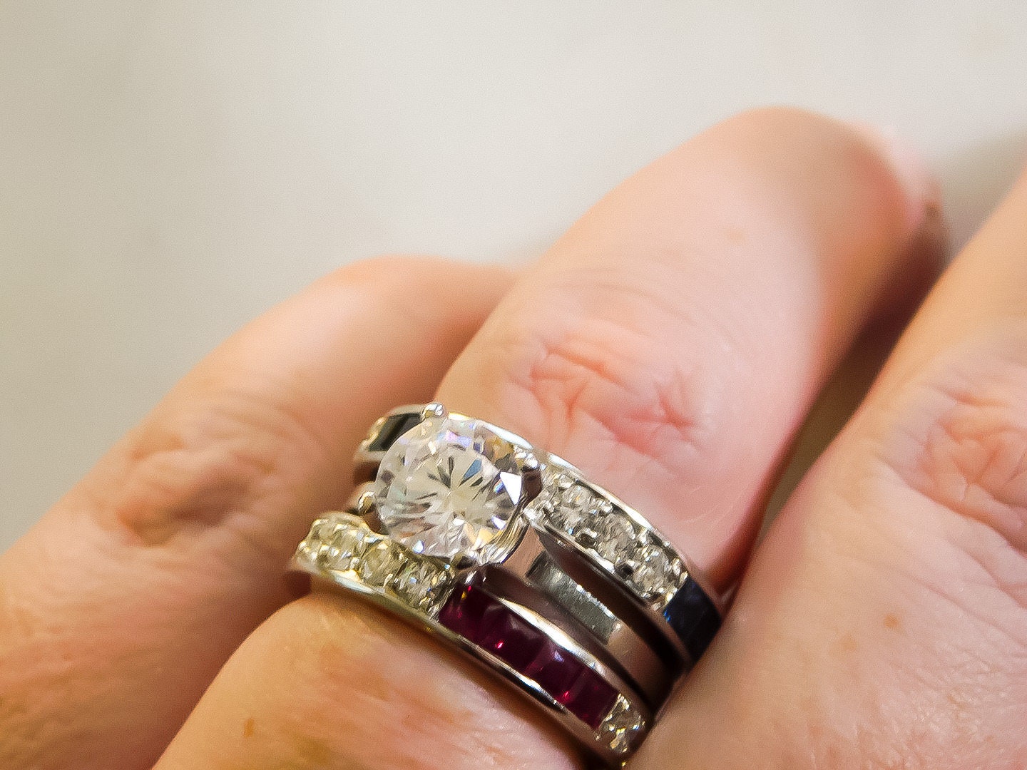 Estate Diamond and Ruby Eternity Band