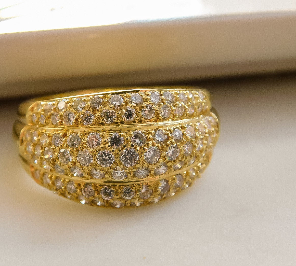 Vintage Two Carat Diamond Dome Ring