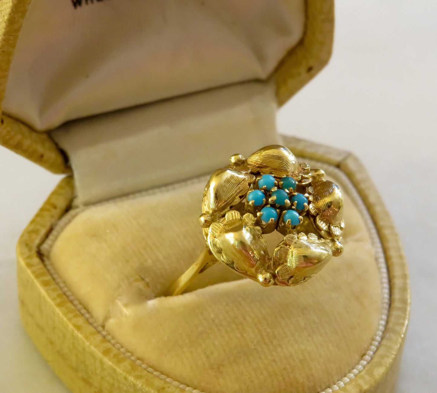 Vintage Birks Turquoise and 18K Gold Ring