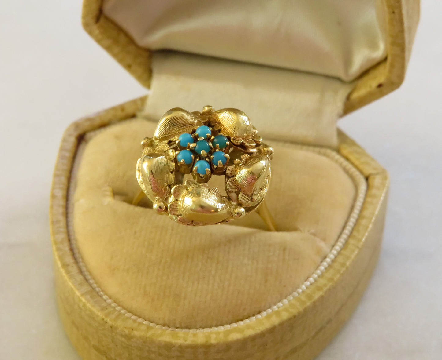 Vintage Birks Turquoise and 18K Gold Ring